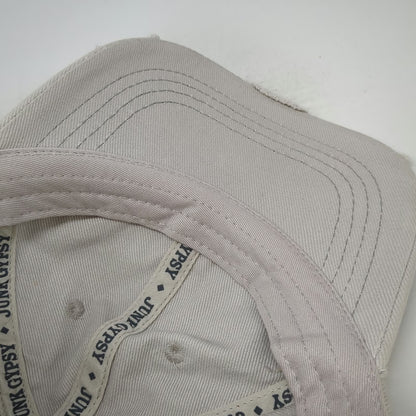Junk Gypsy Baseball Cap Gray One Size Distressed Crown Patch Strapback Hat Logo