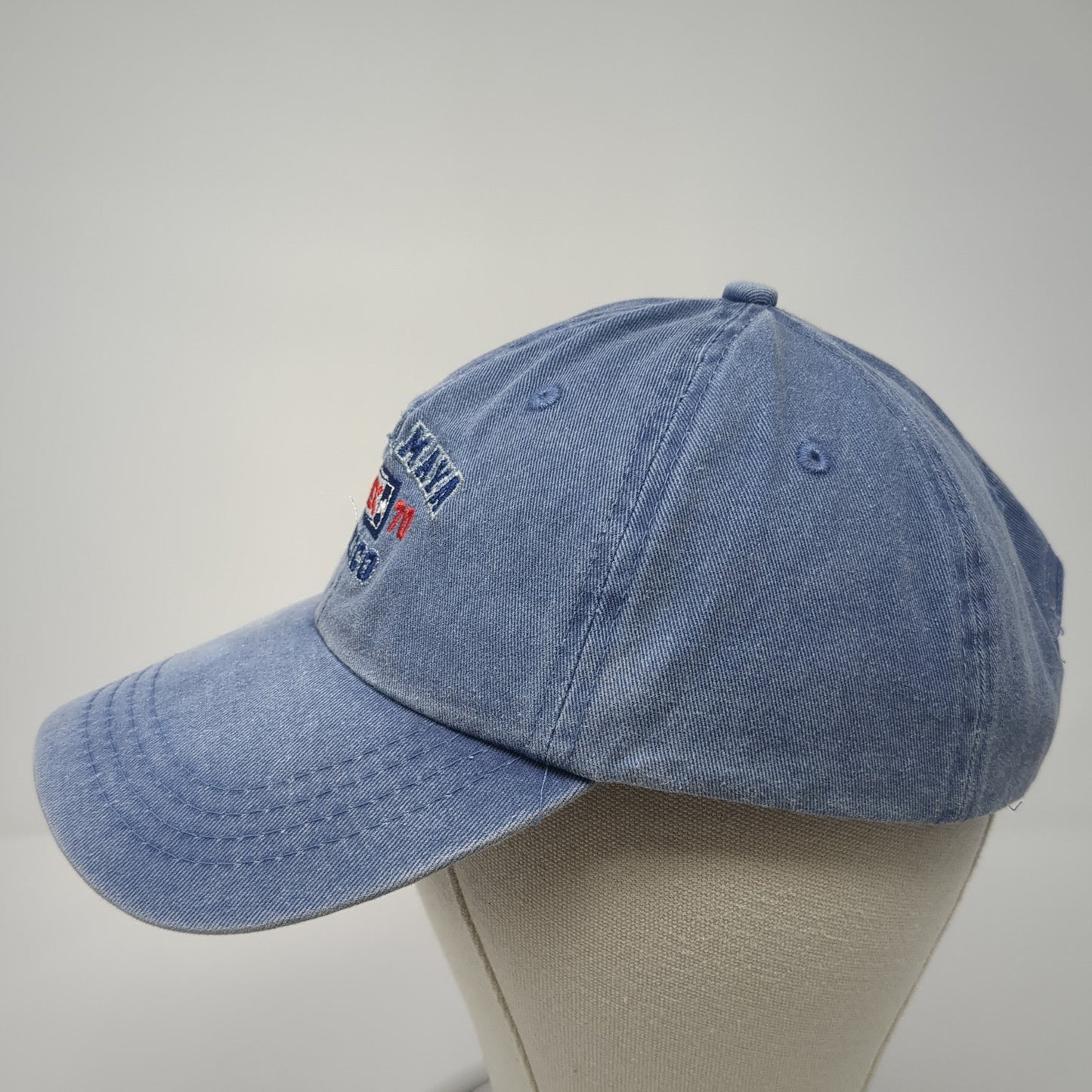 Riviera Maya Mexico Strapback Hat Blue One Size Embroidered 6 Panel