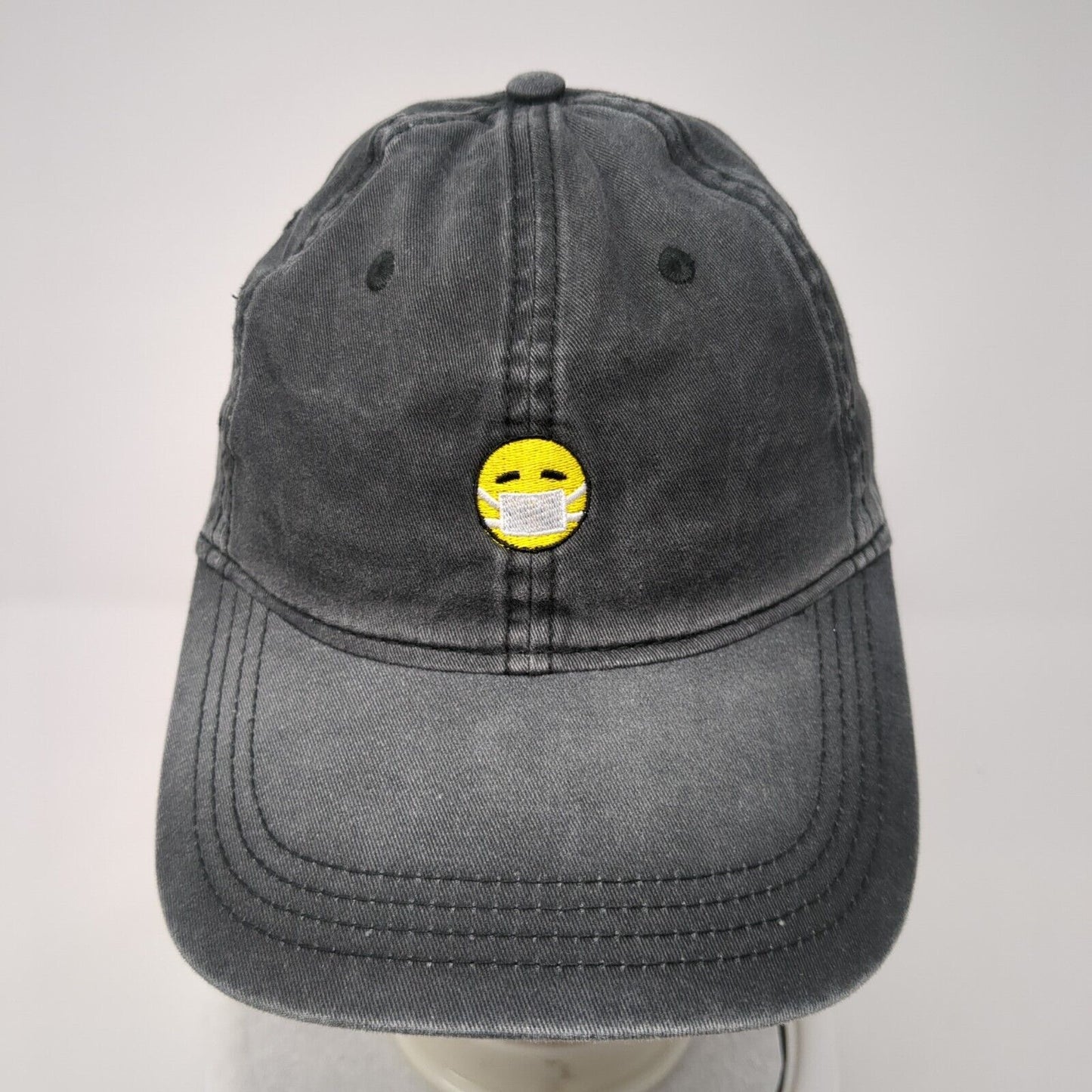 Emoji Face Mask Slideback Hat Gray One Size Adjustable Outdoor Cap