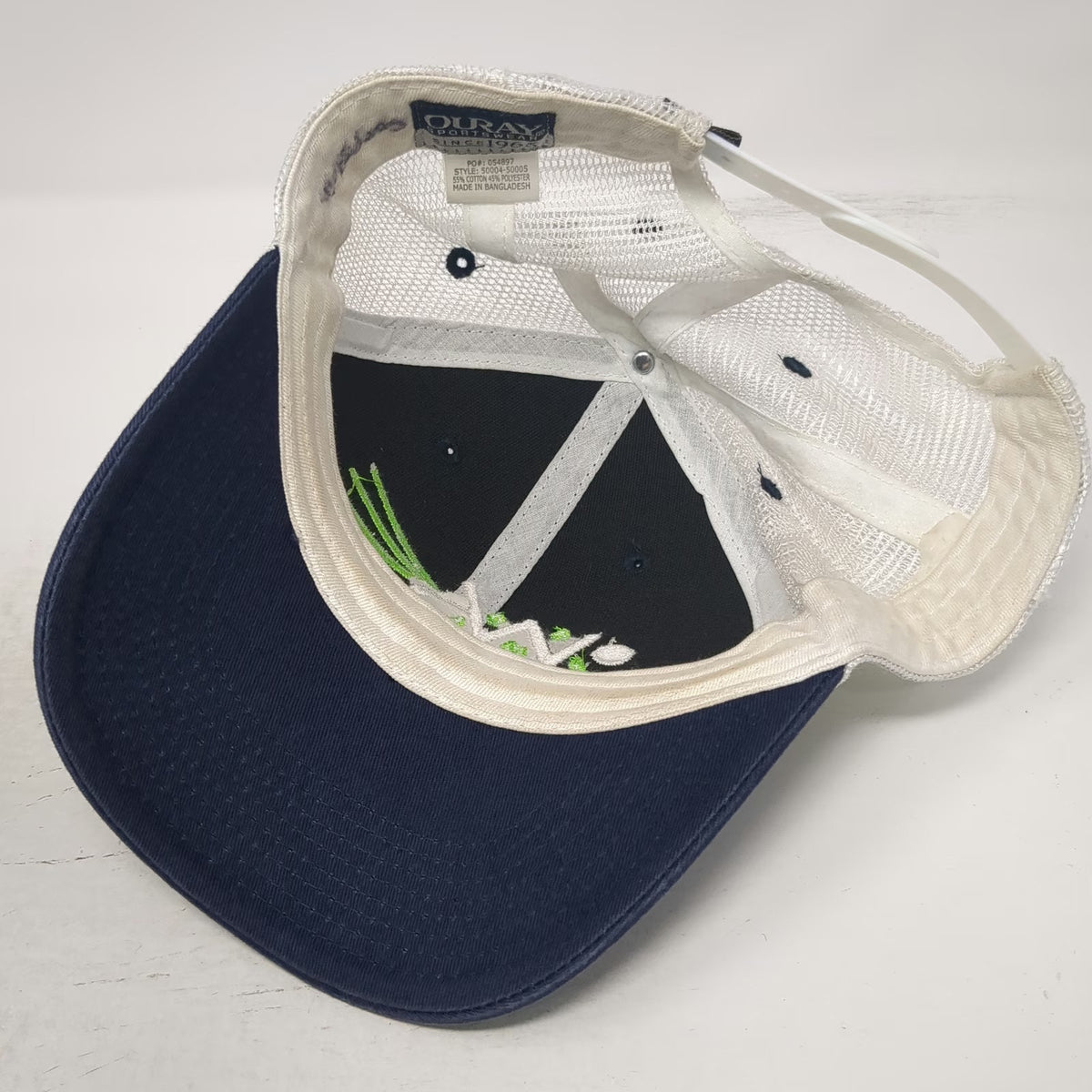 Ouray Trucker Hat Blue One Size Woolly Buggers Fly Fishing Mesh Snapback Cap