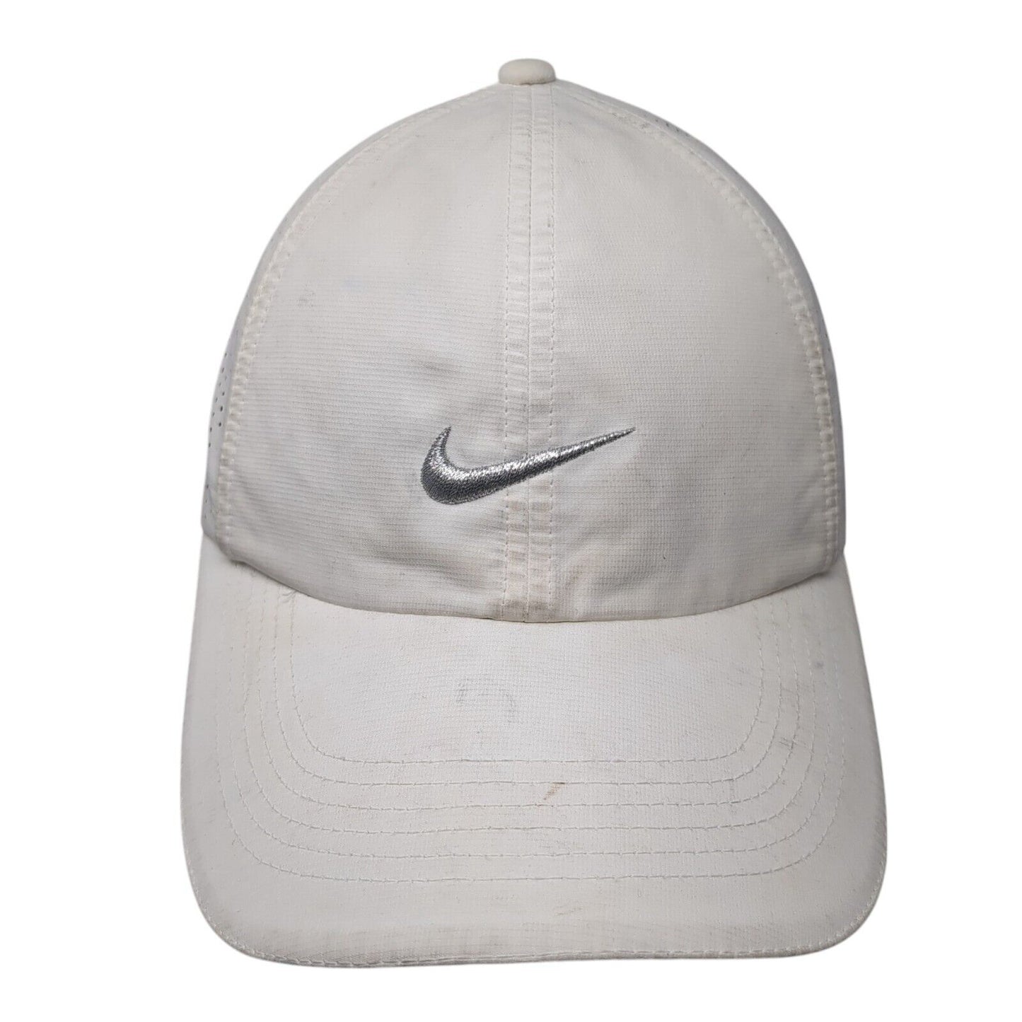 Nike Golf Strapback Hat White One Size Adjustable Embroidered Swoosh Polyester