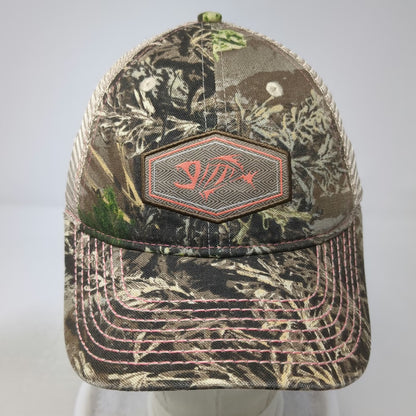G.Loomis Trucker Hat Brown One Size Camo Mesh Pink Contrast Stitching Fish Logo