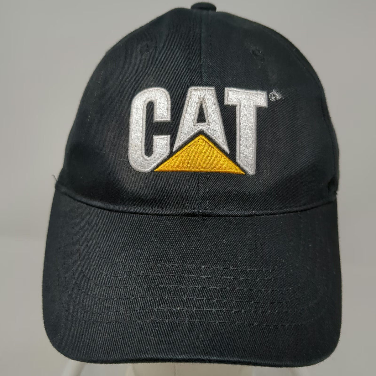 Caterpillar Baseball Cap Black One Size Embroidered Logo Cotton Strapback Hat