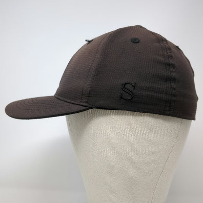 Smitty Baseball Cap Black M Fitted Hat Textured Polyester Performance Logo
