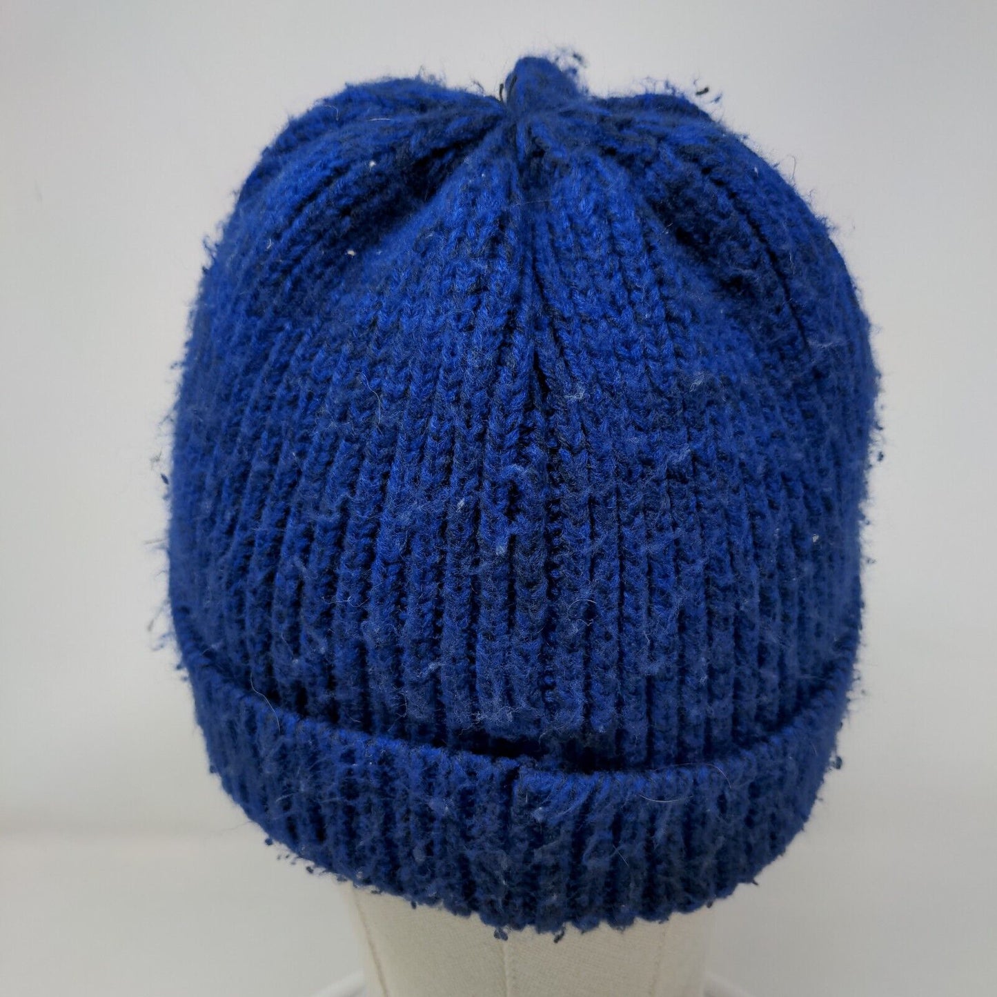 GAMER Beanie Hat Blue 4-7 S/P M/M Stretch Hand Knitted Patch Logo Place