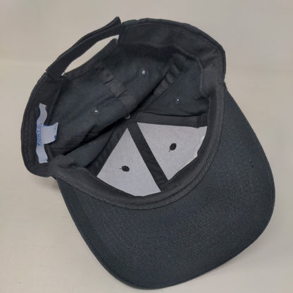 OC Strapback Hat Black One Size Adjustable Embroidered 6 Panel Port & Company