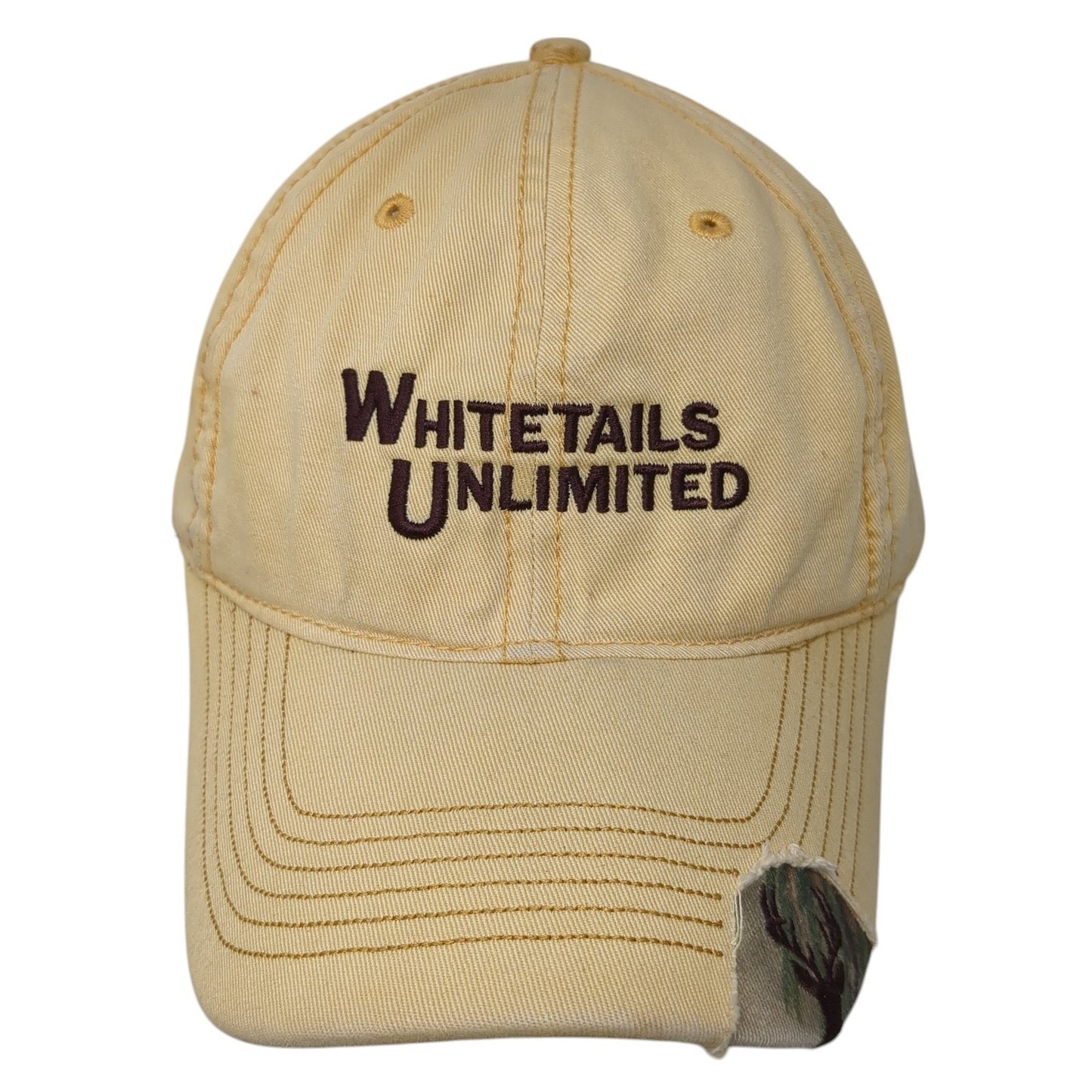 Whitetails Unlimited Strapback Hat Yellow One Size Adjustable 6 Panel