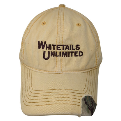 Whitetails Unlimited Strapback Hat Yellow One Size Adjustable 6 Panel