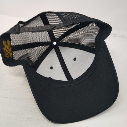 Yupoong Trucker Hat Black One Size Snapback Mesh Back Peak JCB Logo Structured