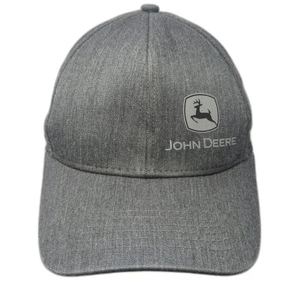 John Deere Baseball Cap Gray One Size Heathered Strapback Agriculture Logo Hat