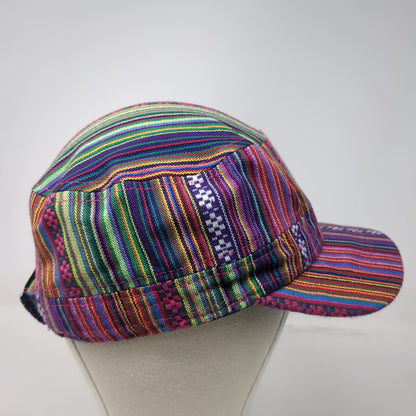 Nexgen Army Cap Purple Red One Size Strapback Hat Woven Cotton Striped Pattern