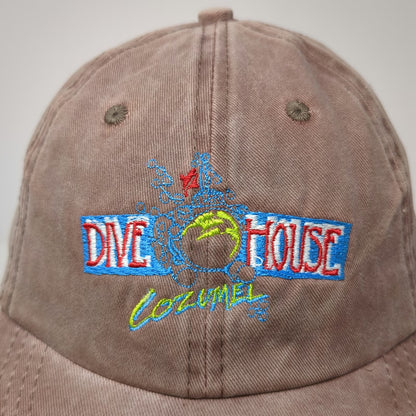 OSCAPS Baseball Cap Brown One Size Dive House Cozumel Strapback Diving Sport Hat