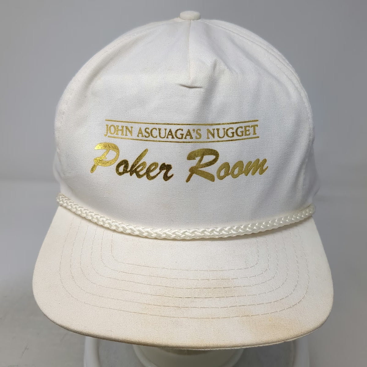 White Gold Trucker Hat One Size Rope Snapback John Ascuaga's Nugget Poker Room