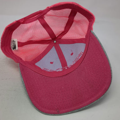 Powerco Solar Trucker Hat Gray Pink One Size Mesh Back Snapback Contrast Stitch
