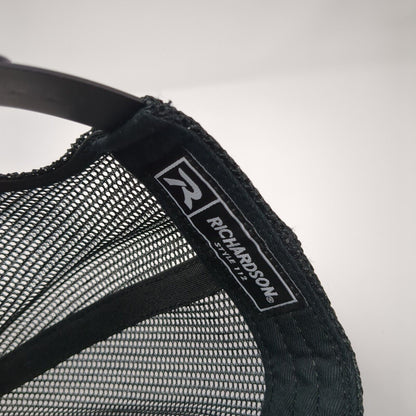 Richardson Snapback Trucker Hat Blue One Size Embroidered Logo Outdoor