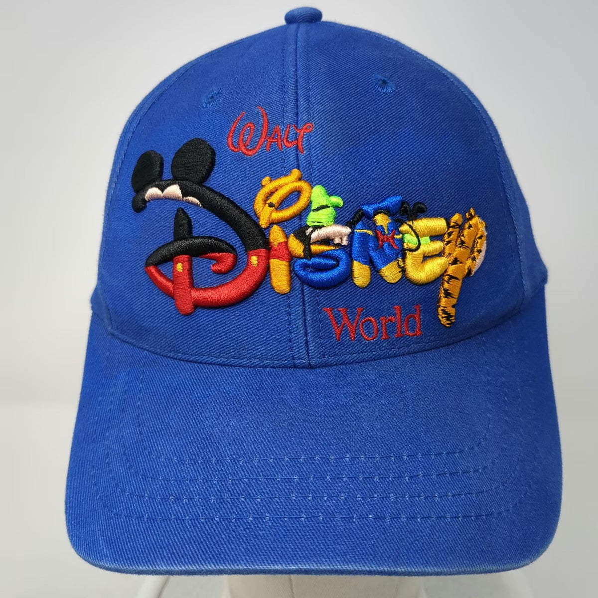 Walt Disney World Snapback Blue One Size Character Logo Mickey Tigger Goofy Hat