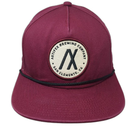 Artifex Brewing 5 Panel Red One Size Rope Snapback Beer Hat San Clemente CA