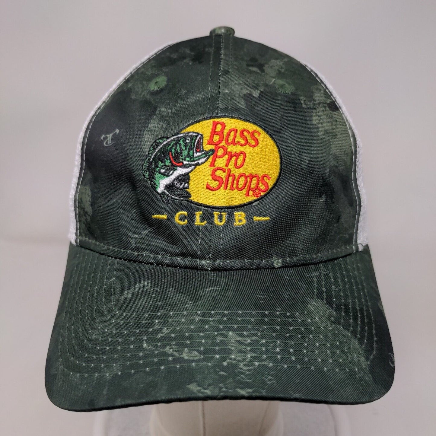 Bass Pro Shops Club Snapback Mesh Back Trucker Hat Green One Size Embroidered