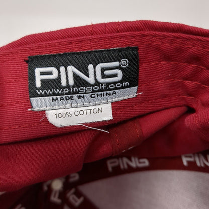 PING G5 Slideback Golf Hat Red One Size Adjustable Embroidered 6 Panel Cotton
