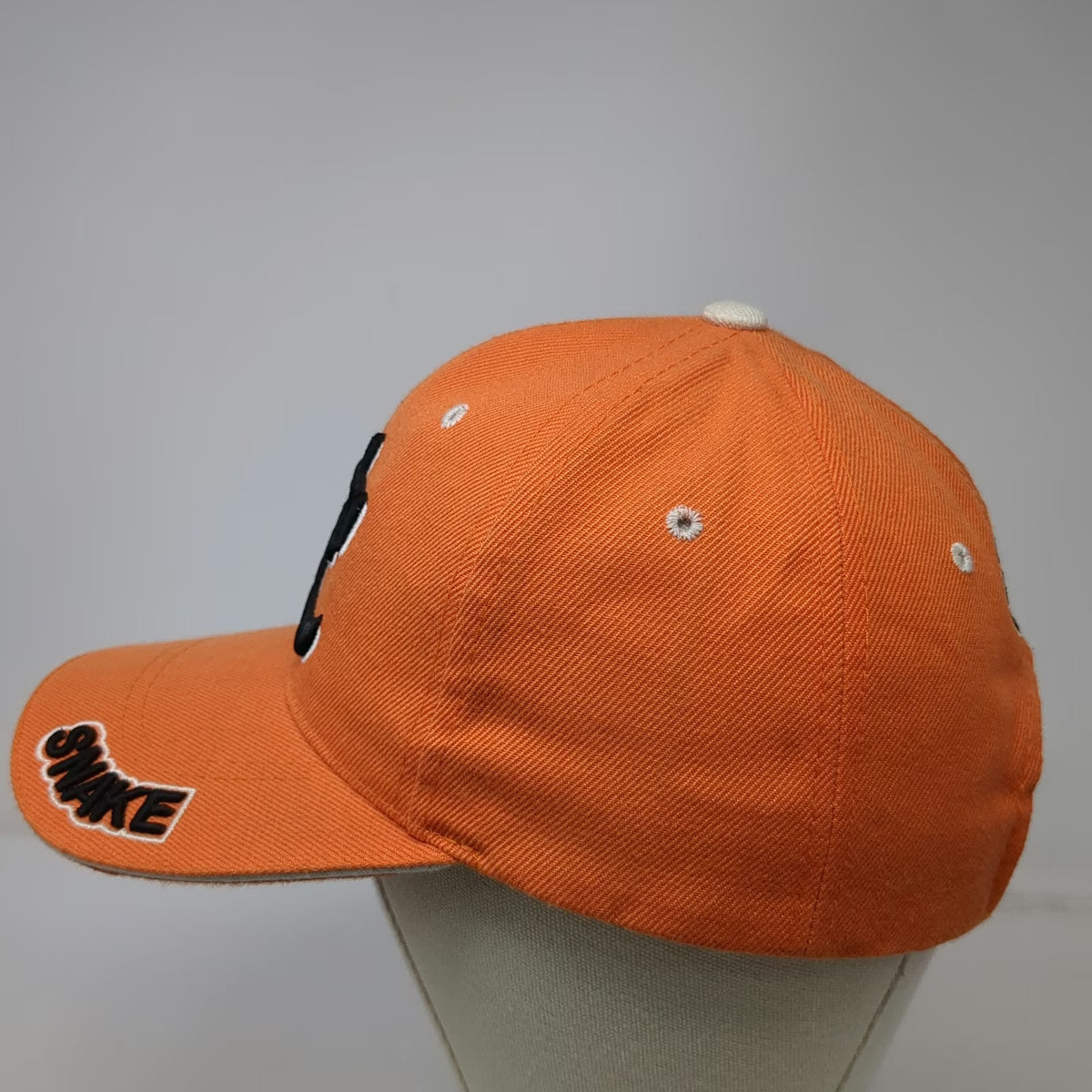 SARA Baseball Cap Orange One Size Kanji Snake Embroidery Strapback Graphic Hat