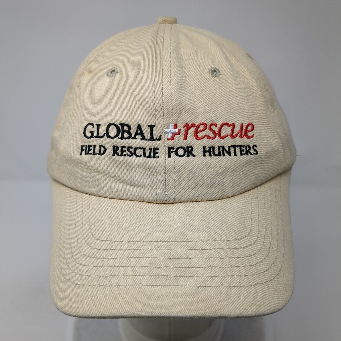 Global Rescue Strapback Hat Tan One Size Adjustable Outdoor Buck's Bags