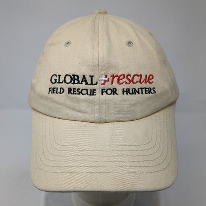Global Rescue Strapback Hat Tan One Size Adjustable Outdoor Buck's Bags