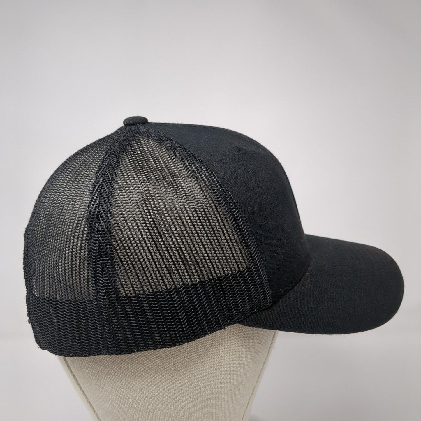 The Classics Yupoong Snapback Hat Black One Size Adjustable Mesh Back Blank