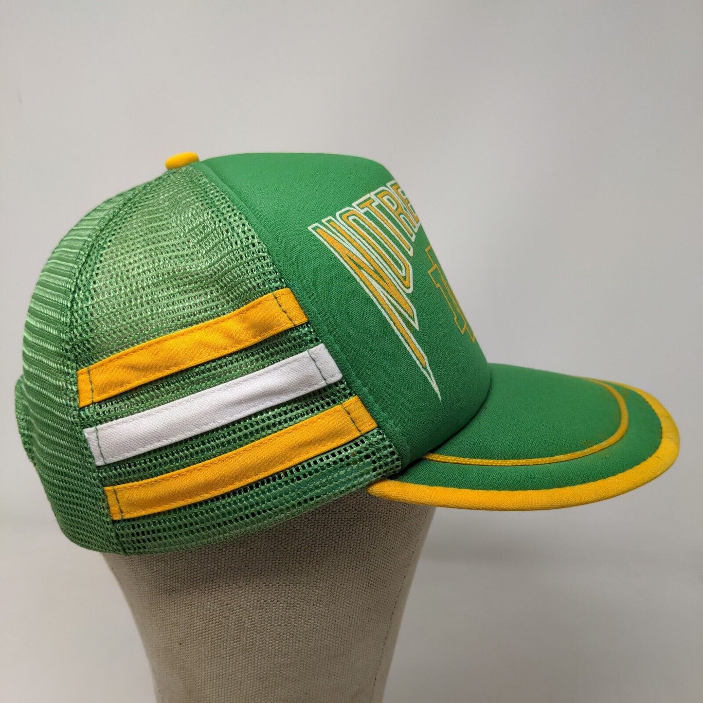 International Hats Mens Snapback Mesh Back Trucker Hat Green OSFA Notre Dame VTG