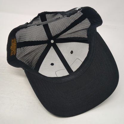 Salty Crew Trucker Hat Black One Size Bass Fish Fishing Patch Mesh Snapback Hat