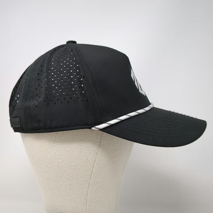 UNIE Trucker Hat Black OSFM Laser Perforated Rope Snapback Performance Logo Cap