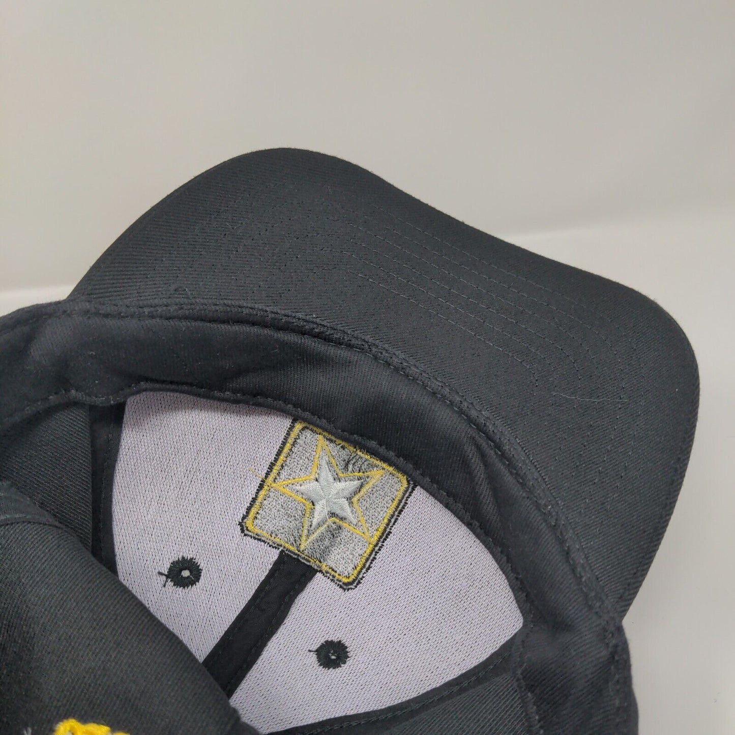 US Army Strapback Hat Black OSFA Adjustable Embroidered Patriotic 6 Panel
