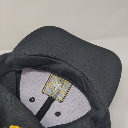 US Army Strapback Hat Black OSFA Adjustable Embroidered Patriotic 6 Panel