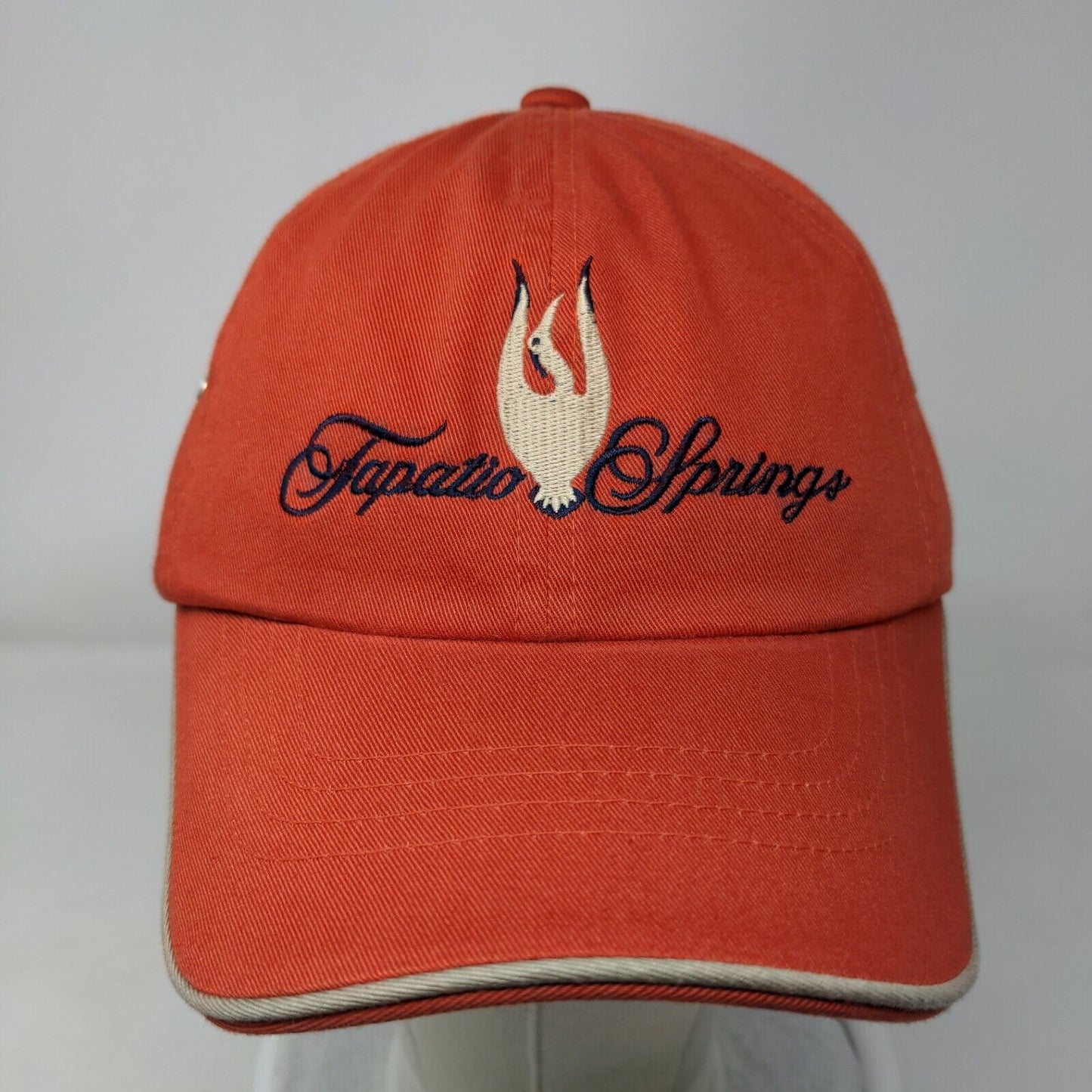 Tapatio Springs Strapback Hat Orange One Size Adjustable Embroidered Imperial