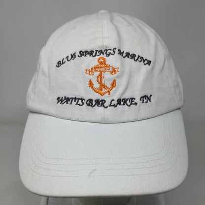 Blue Springs Marina Watts Bar Lake TN Slideback Hat White One Size Adjustable