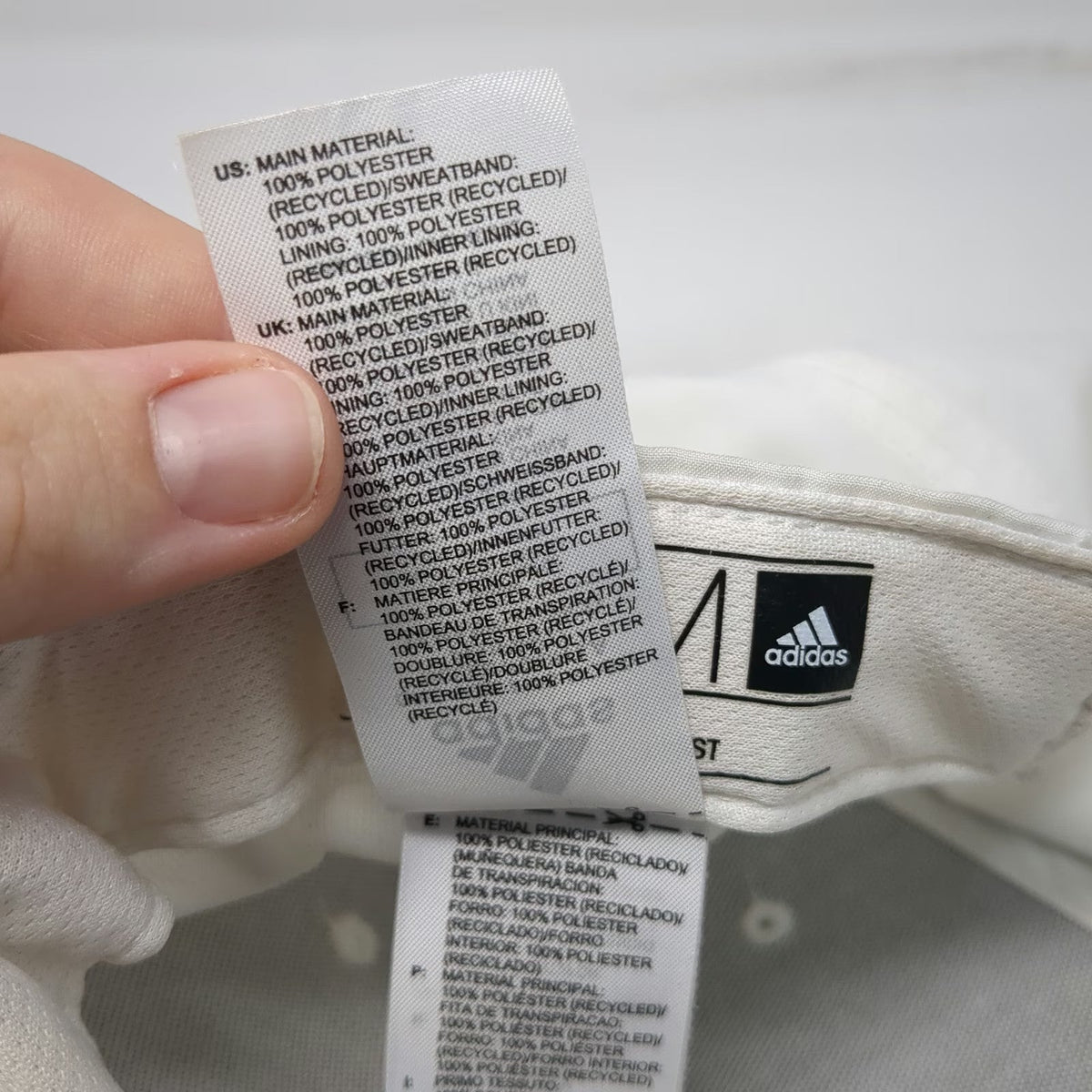 Adidas Baseball Cap White One Size Slideback Polyester Logo Athletic Sports Hat