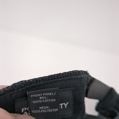 Bruchi's Snapback Trucker Hat Black One Size Adjustable Mesh Back Port Authority