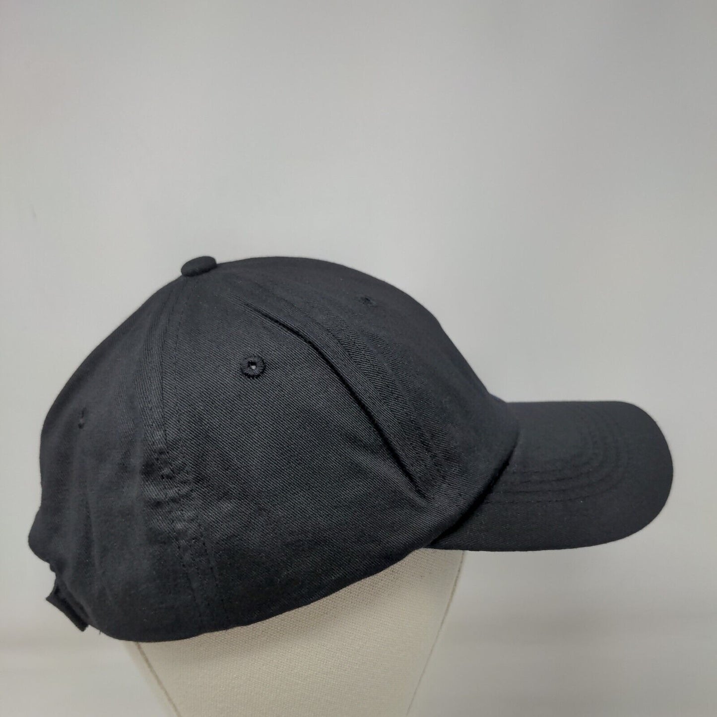 Geico Strapback Hat Black One Size Adjustable Embroidered Vented Holes Cotton