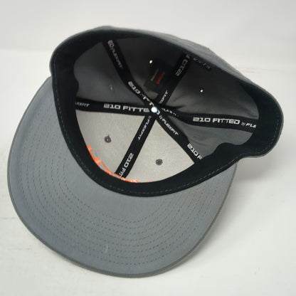 Smith Optics Baseball Cap Gray Orange 7 1/4 Flat Brim 3D Embroidery Fitted Hat