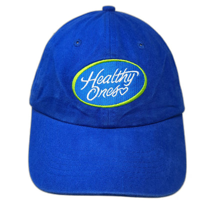 Blue Baseball Cap One Size Healthy Ones Heart Logo Green White Adjustable Hat