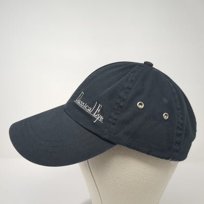 Classical Eye Slideback Baseball Cap Black One Size Adjustable Embroidered
