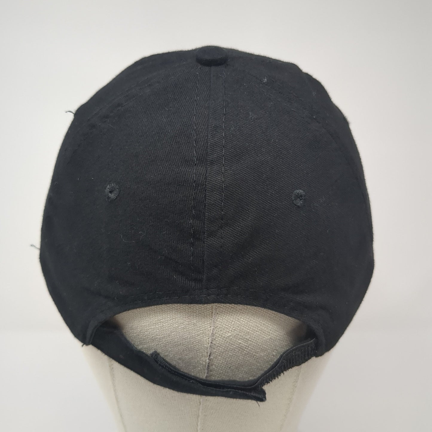 Biz Library Strapback Hat Black One Size Solid Adjustable Embroidered