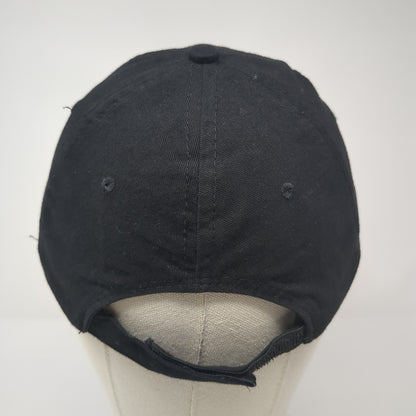 Biz Library Strapback Hat Black One Size Solid Adjustable Embroidered