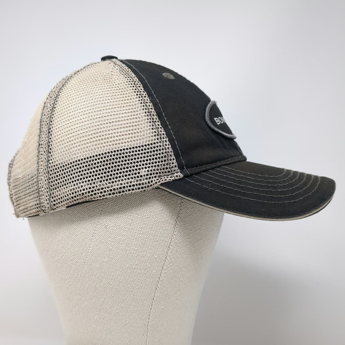 BowTech Baseball Cap Black One Size Mesh Patch Strapback Contrast Stitch Hat