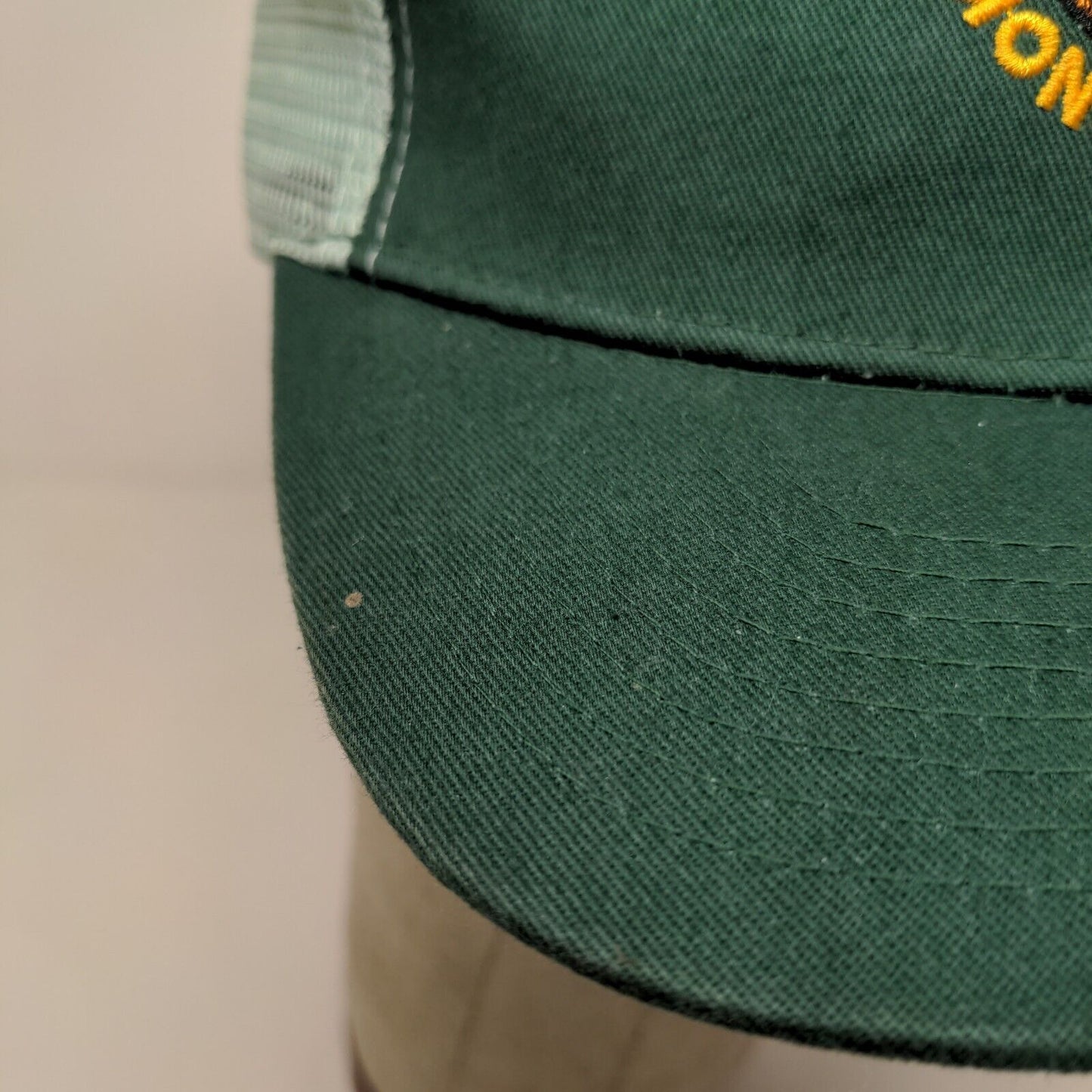 Monumental Men's Snapback Mesh Back Hat Green Embroidered Logo Christian