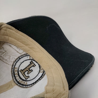 Frankfurt Strapback Hat Tan 58cm Adjustable Embroidered Pinstripe