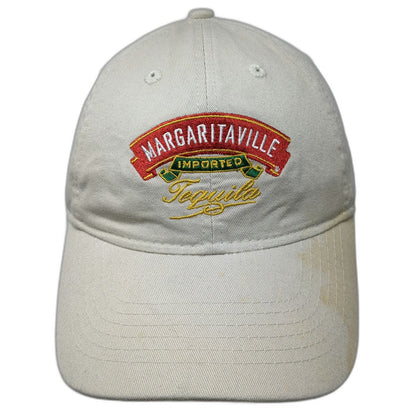 Margaritaville Baseball Cap Beige One Size Tequila Palm Tree Slideback Hat Logo
