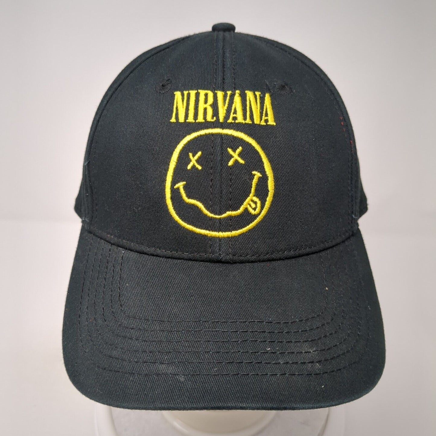 Nirvana Snapback Hat Black One Size Adjustable Embroidered 6 Panel
