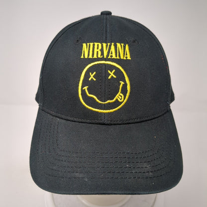 Nirvana Snapback Hat Black One Size Adjustable Embroidered 6 Panel