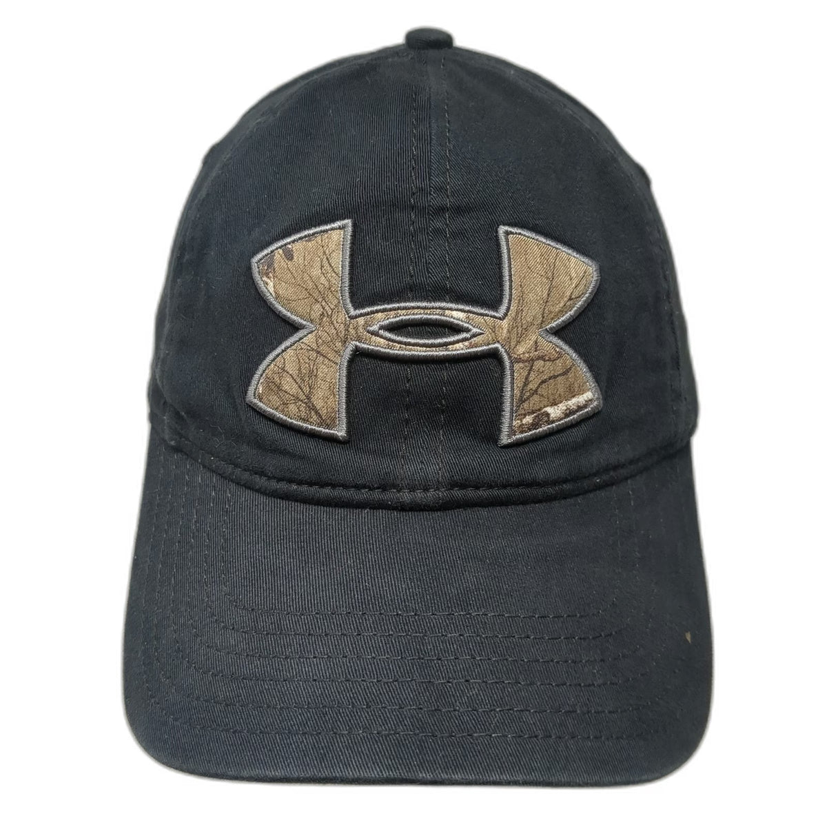 Under Armour Snapback Hat Black One Size Camo Logo Underbrim 6 Panel