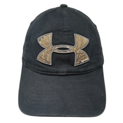 Under Armour Snapback Hat Black One Size Camo Logo Underbrim 6 Panel